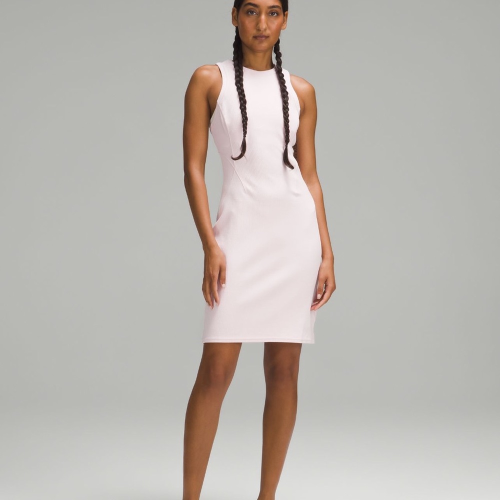 lululemon pink ribbed softstreme tank dress
